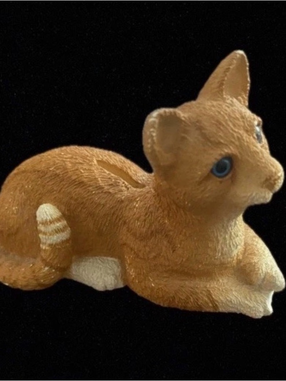 Vtg 1989 Sandicast BMA Dime Bank Orange Cat Piggy Bank By Artist Sandra Bruce
